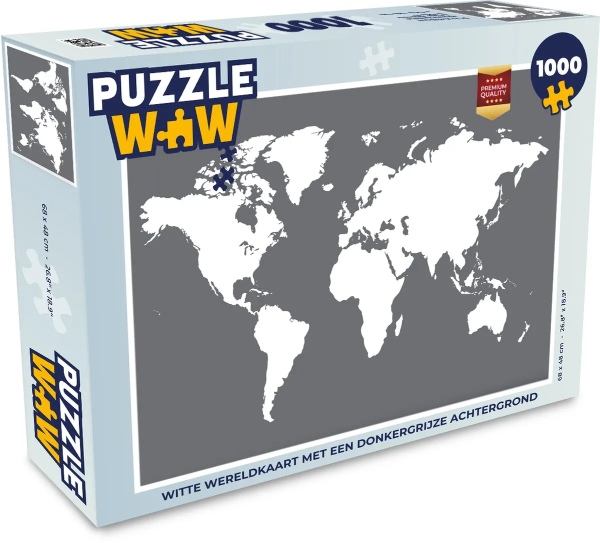 PuzzleWow Wereldkaart Legpuzzel 1000 Stuks - Multicolor