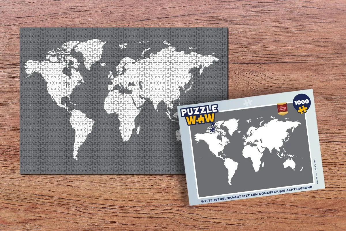 PuzzleWow Wereldkaart Legpuzzel 1000 Stuks - Multicolor