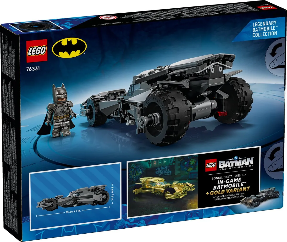 LEGO DC Batman v Superman Batmobile 76331 - 220 Stukken - Multicolor