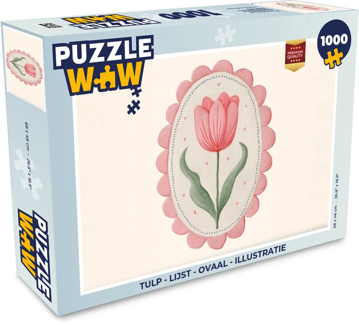 PuzzleWow Tulp Illustratie Puzzel 1000 Stuks - Ovaal