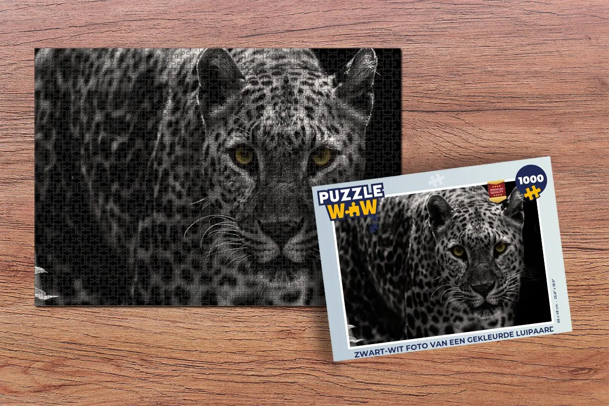 PuzzleWow Legpuzzel 1000 Stuks - Luipaard Multicolor
