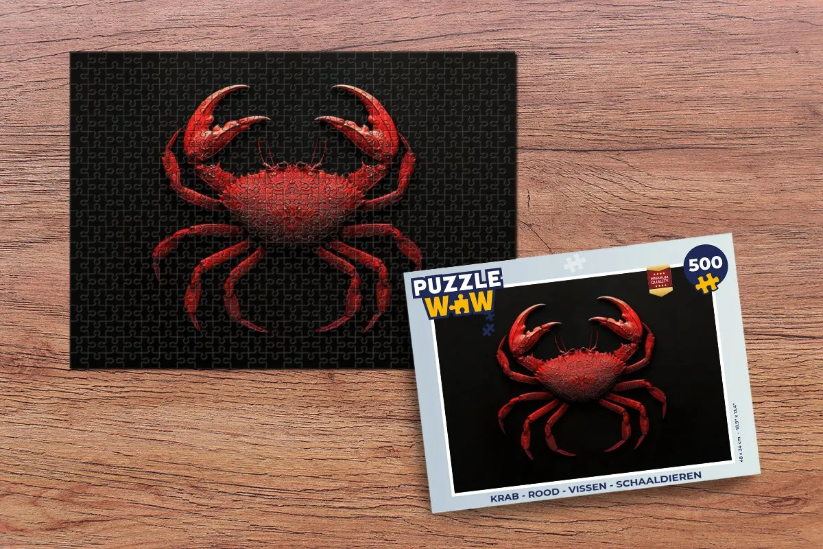 PuzzleWow Krab Puzzel 500 Stuks - Rood