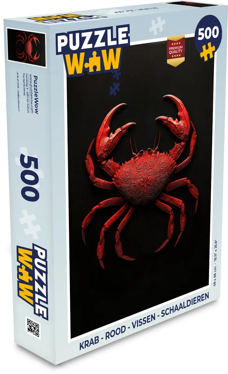 PuzzleWow Krab Puzzel 500 Stuks - Rood