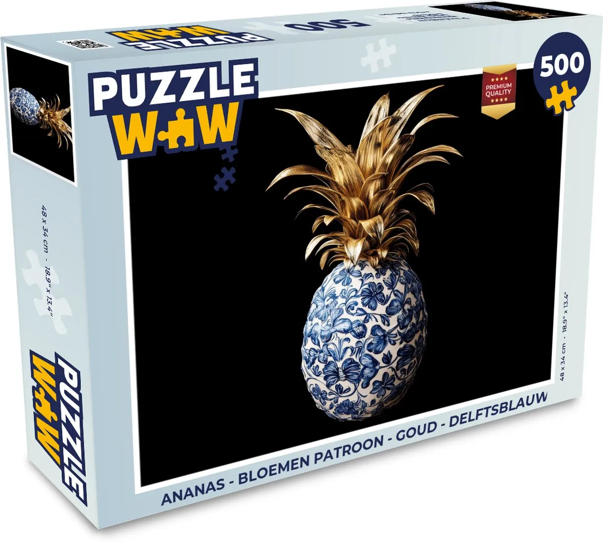 PuzzleWow Ananas Bloemenpatroon Legpuzzel 500 Stuks