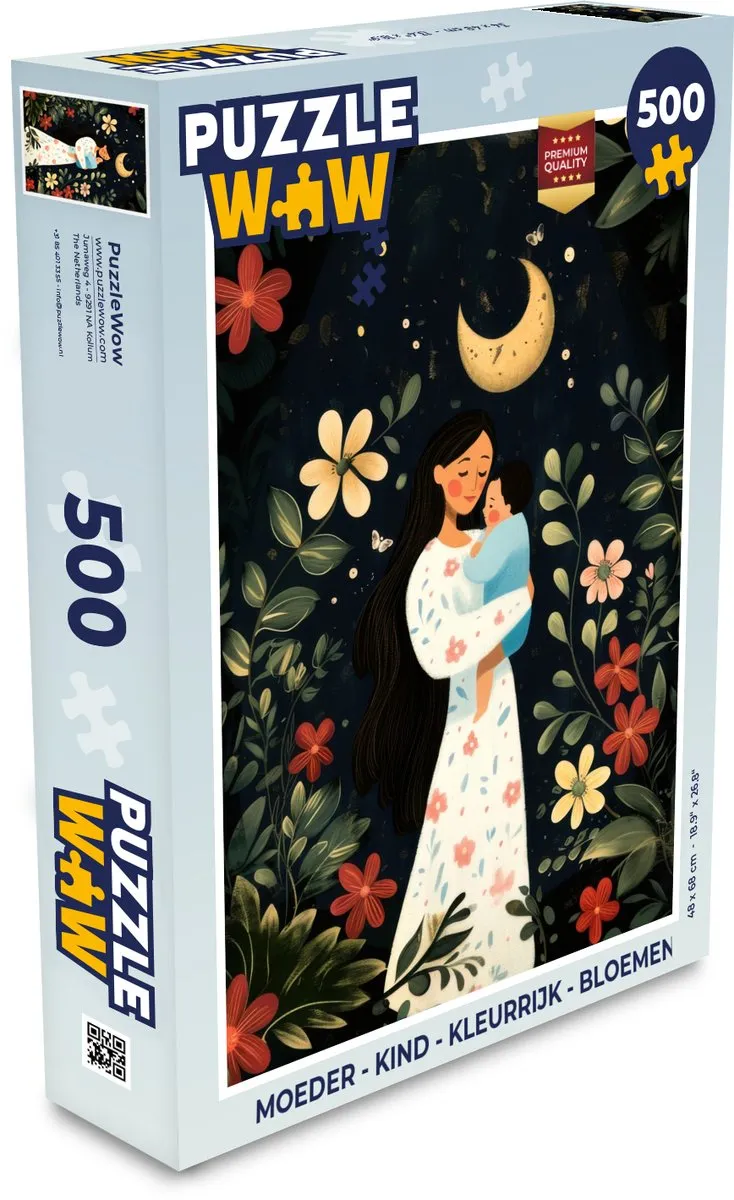 PuzzleWow Moeder & Kind Bloemen Legpuzzel 500 Stuks
