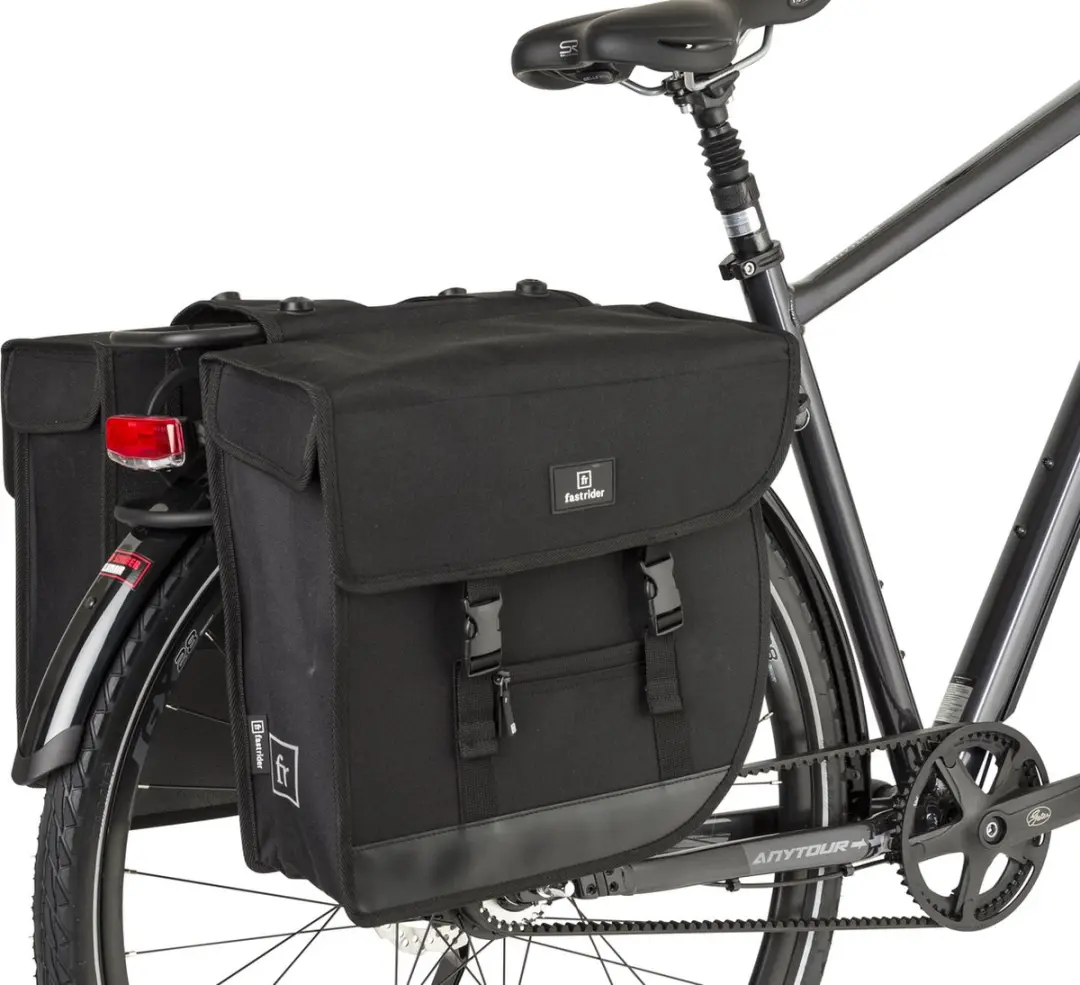 FastRider Hybrid Large Dubbele Fietstas 35L - Zwart - afbeelding 4 van 6