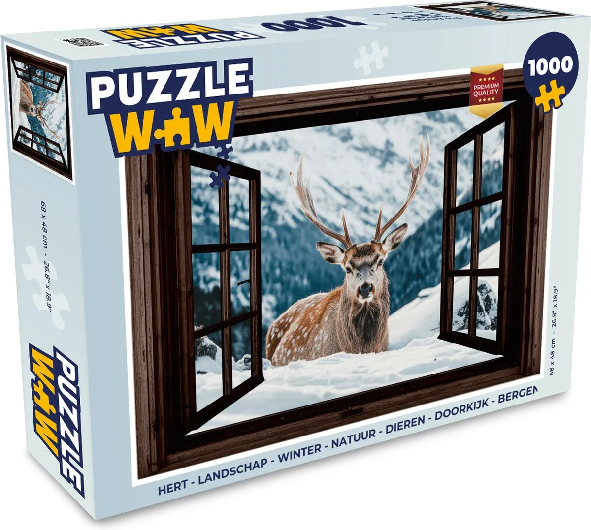 PuzzleWow Hert Landschap Legpuzzel 1000 Stuks - Bergen