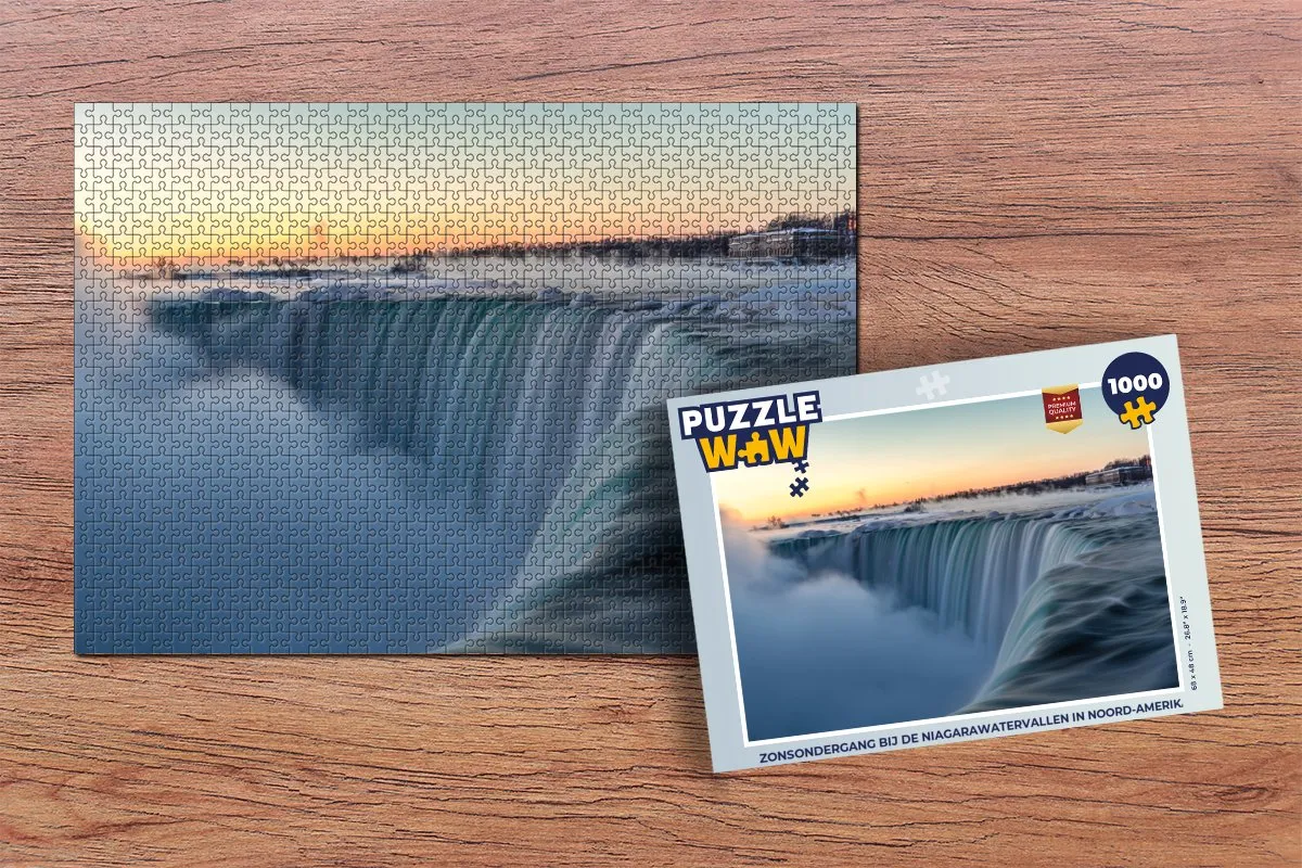 PuzzleWow Legpuzzel Zonsondergang Niagara 1000 Stuks - Multicolor