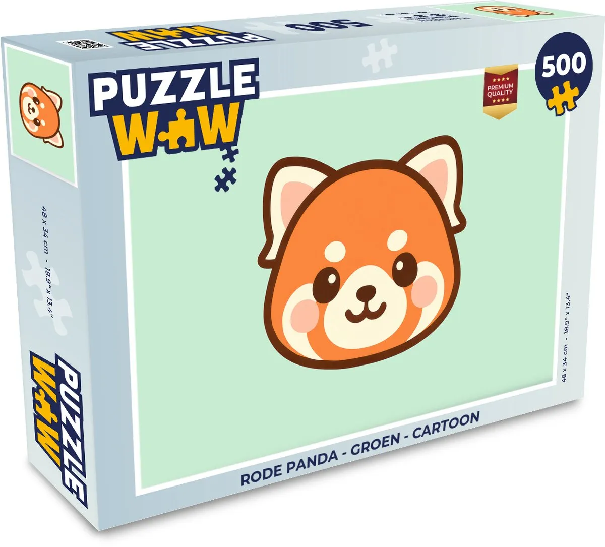 PuzzleWow Rode Panda Legpuzzel 500 Stuks