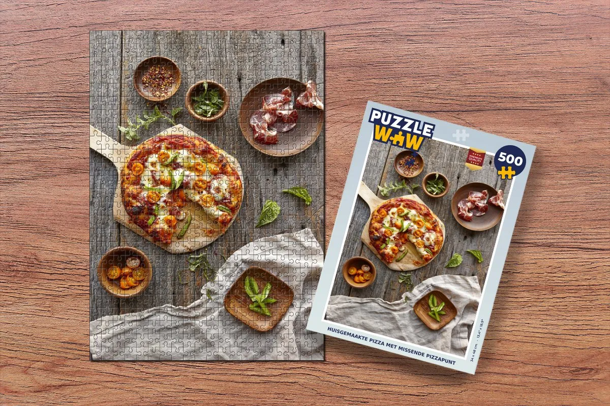 PuzzleWow Legpuzzel Huisgemaakte Pizza 500 Stuks - Multicolor