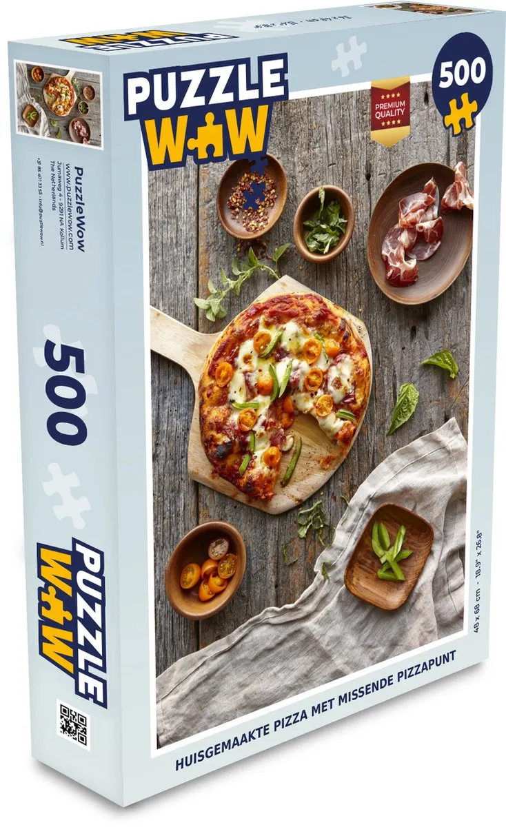 PuzzleWow Legpuzzel Huisgemaakte Pizza 500 Stuks