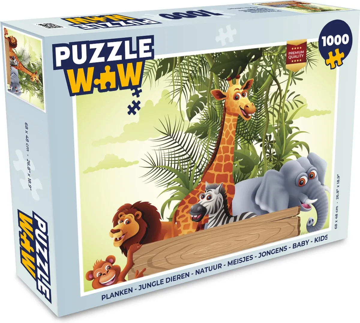 PuzzleWow Jungle Dieren Legpuzzel 1000 Stuks - Multicolor