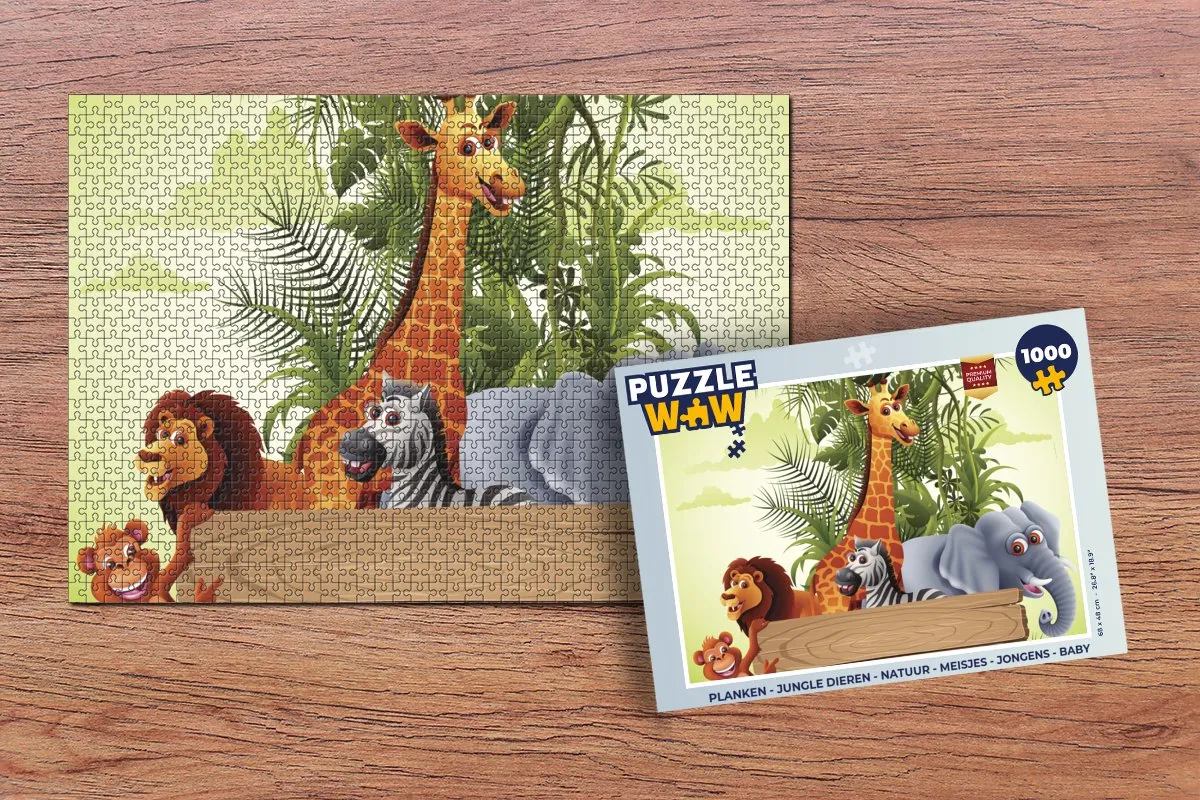 PuzzleWow Jungle Dieren Legpuzzel 1000 Stuks - Multicolor