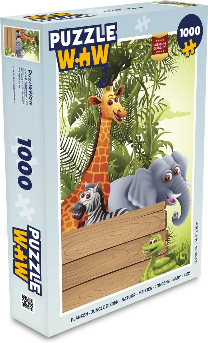PuzzleWow Jungle Dieren Legpuzzel 1000 Stuks - Multicolor