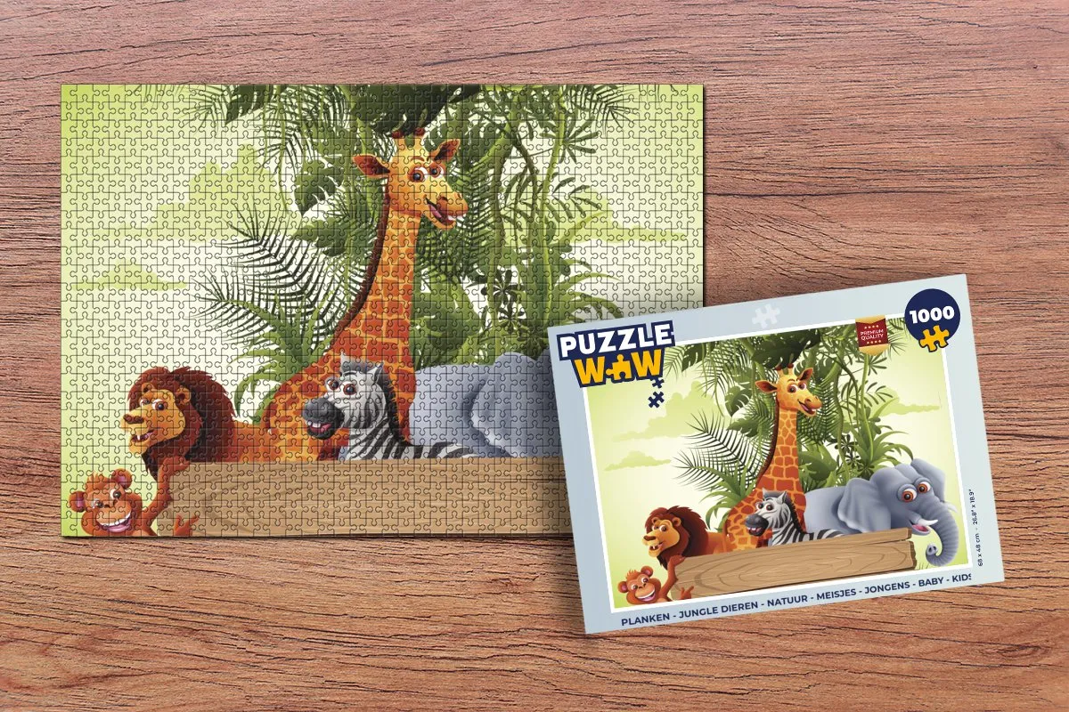 PuzzleWow Jungle Dieren Legpuzzel 1000 Stuks - Multicolor