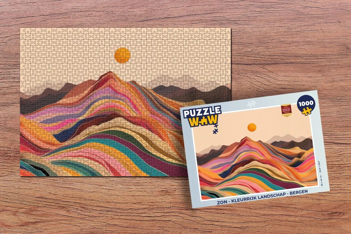 PuzzleWow Legpuzzel Zon - Bergen 1000 Stuks
