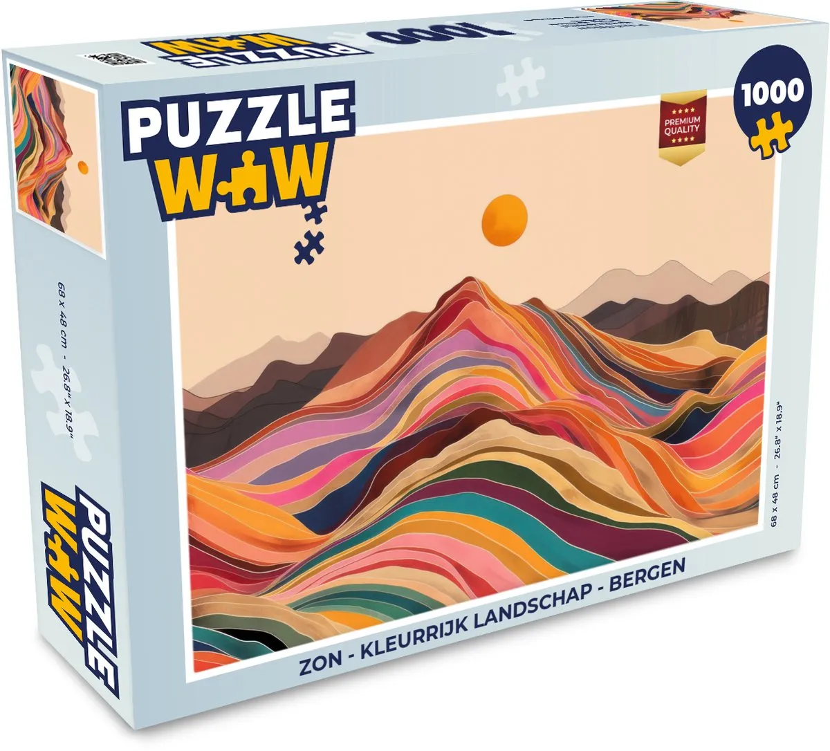 PuzzleWow Legpuzzel Zon - Bergen 1000 Stuks