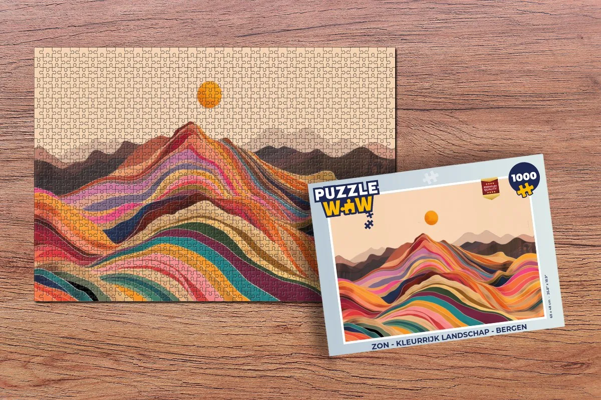 PuzzleWow Legpuzzel Zon - Bergen 1000 Stuks