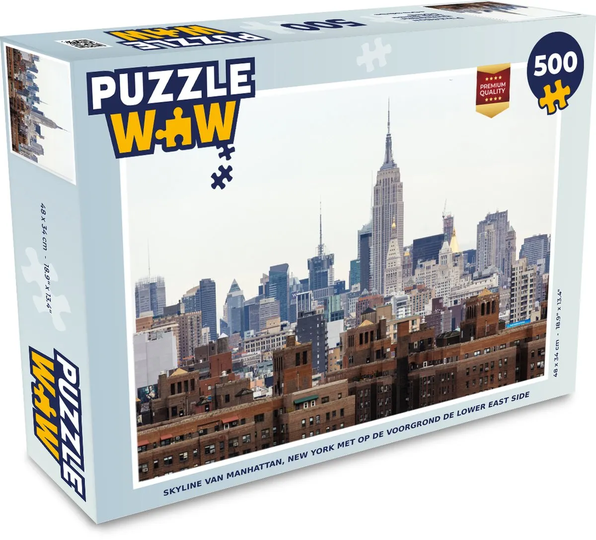 PuzzleWow Skyline Manhattan Legpuzzel 500 Stuks - Multicolor