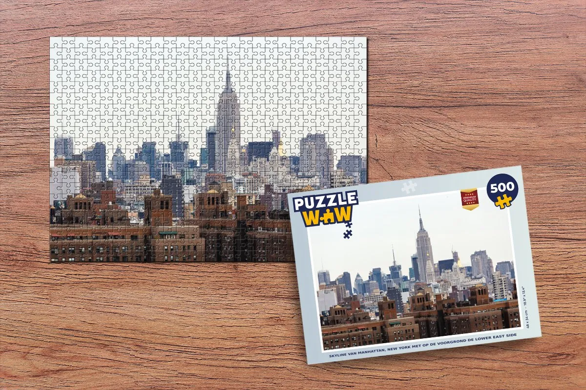PuzzleWow Skyline Manhattan Legpuzzel 500 Stuks - Multicolor