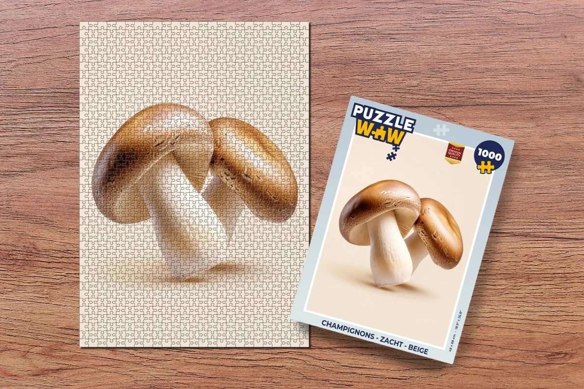PuzzleWow Champignons Legpuzzel 1000 Stuks - Beige