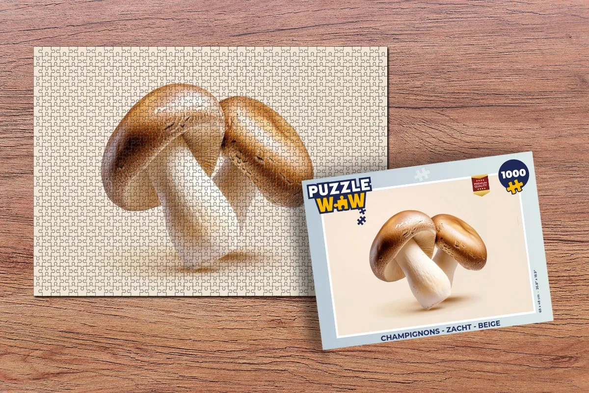 PuzzleWow Champignons Legpuzzel 1000 Stuks - Beige