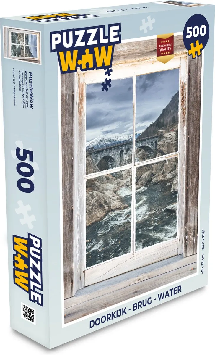 PuzzleWow Doorkijk Brug Water Legpuzzel 500 Stuks