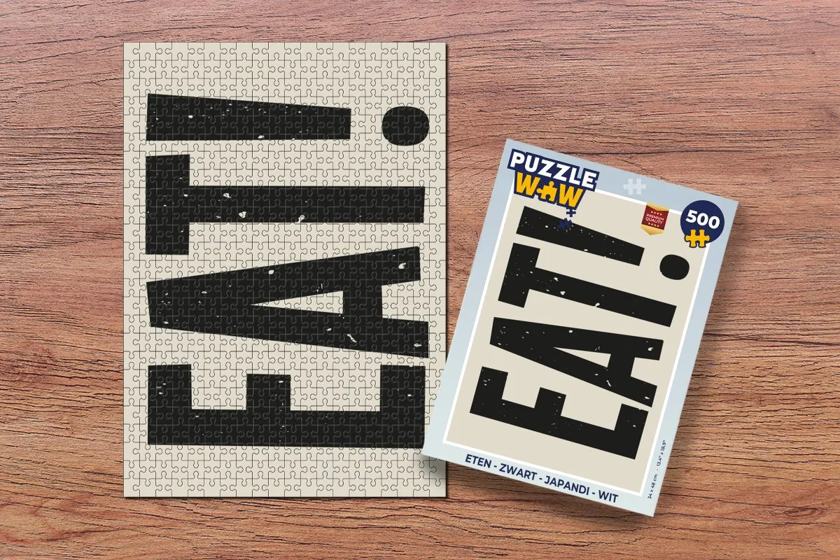 PuzzleWow Eten Puzzel 500 Stuks - Zwart
