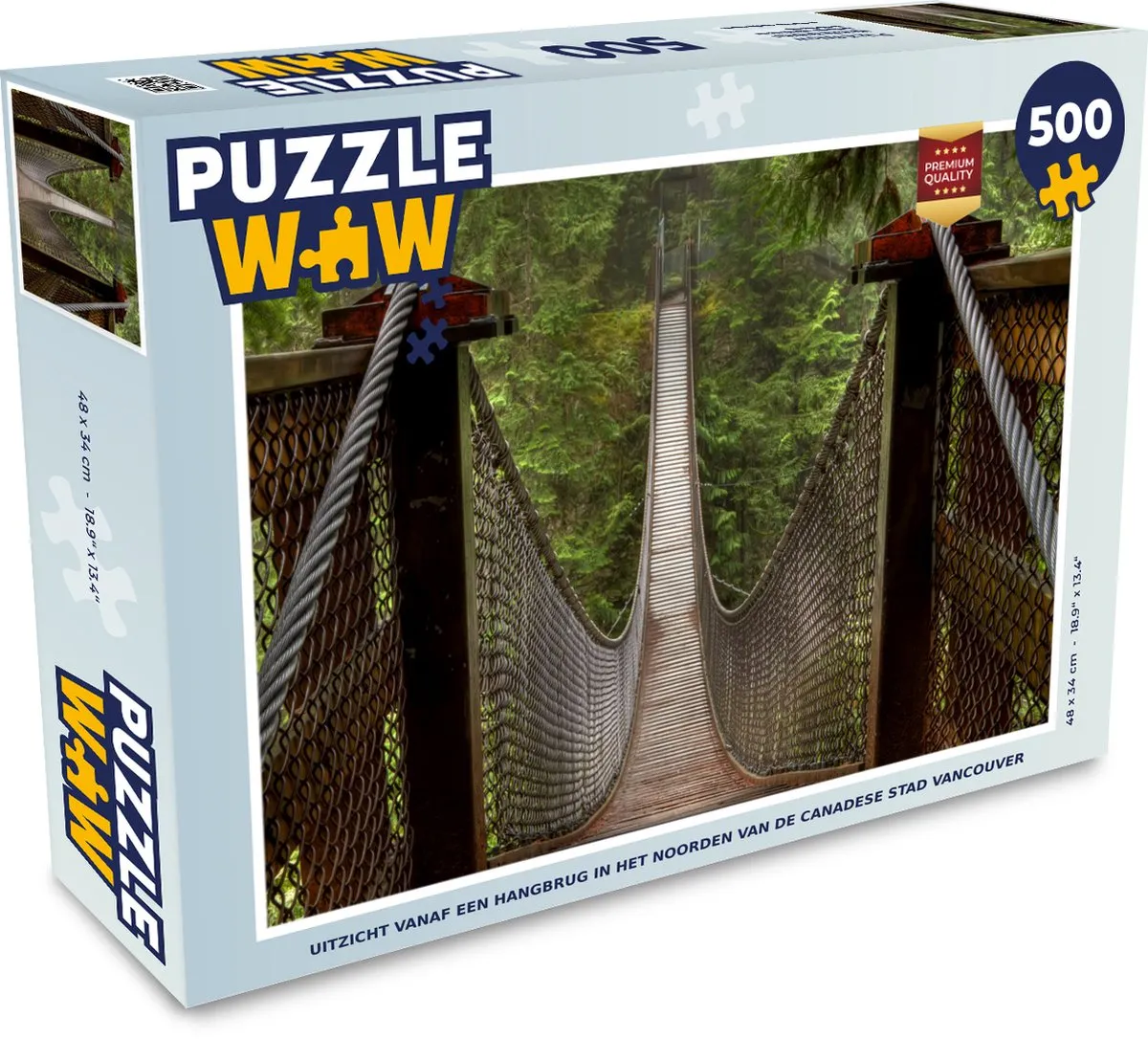 PuzzleWow Vancouver Hangbrug Legpuzzel 500 Stuks