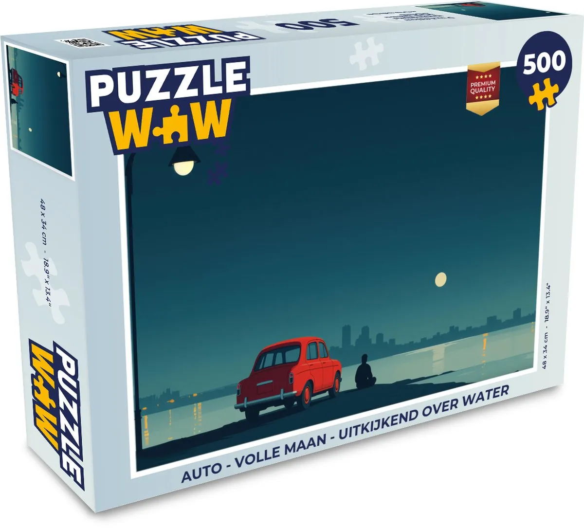 PuzzleWow Volle Maan Uitkijkend Over Water Legpuzzel 500 Stuks