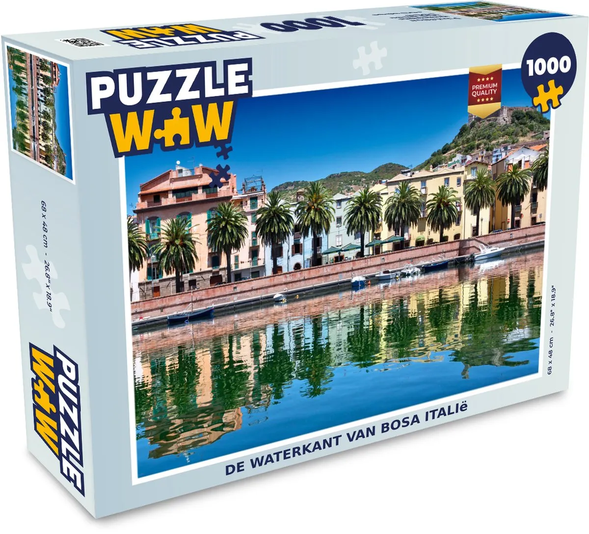 PuzzleWow Legpuzzel De Waterkant Bosa Italië 1000 Stuks