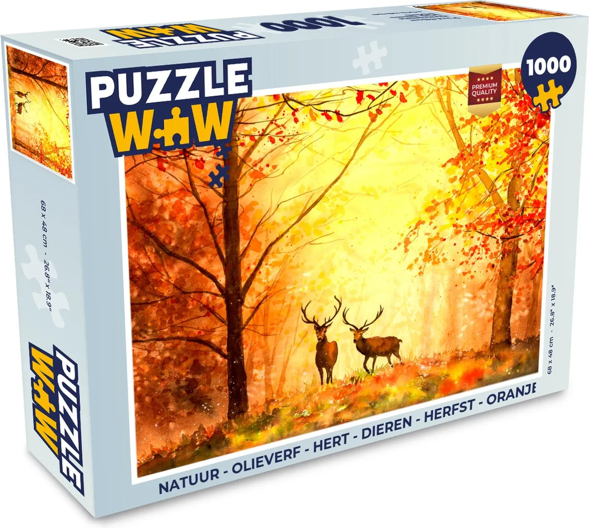 PuzzleWow Natuur Hert Legpuzzel 1000 Stuks - Multicolor