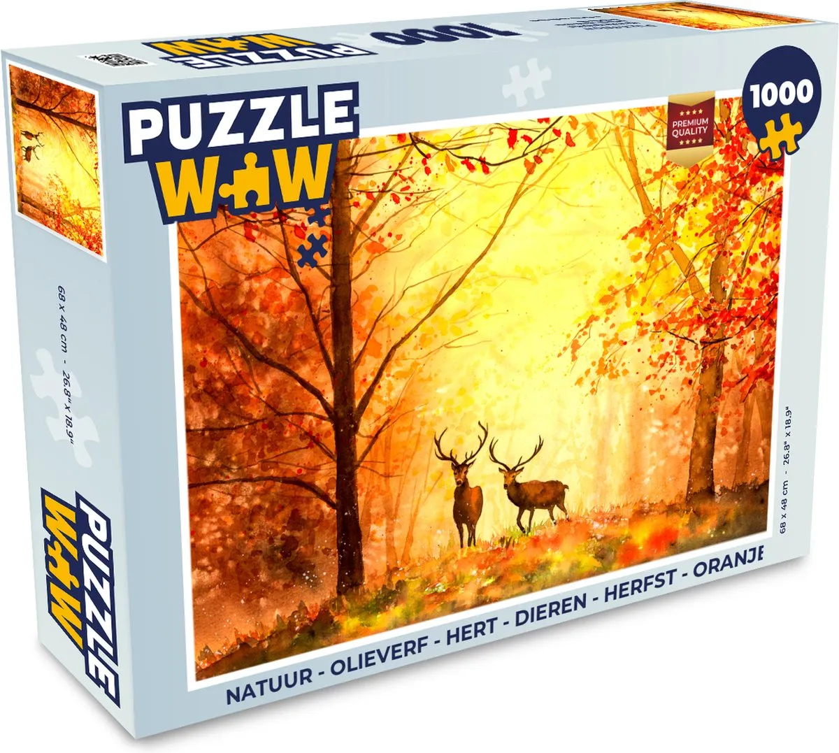 PuzzleWow Natuur Hert Legpuzzel 1000 Stuks - Multicolor