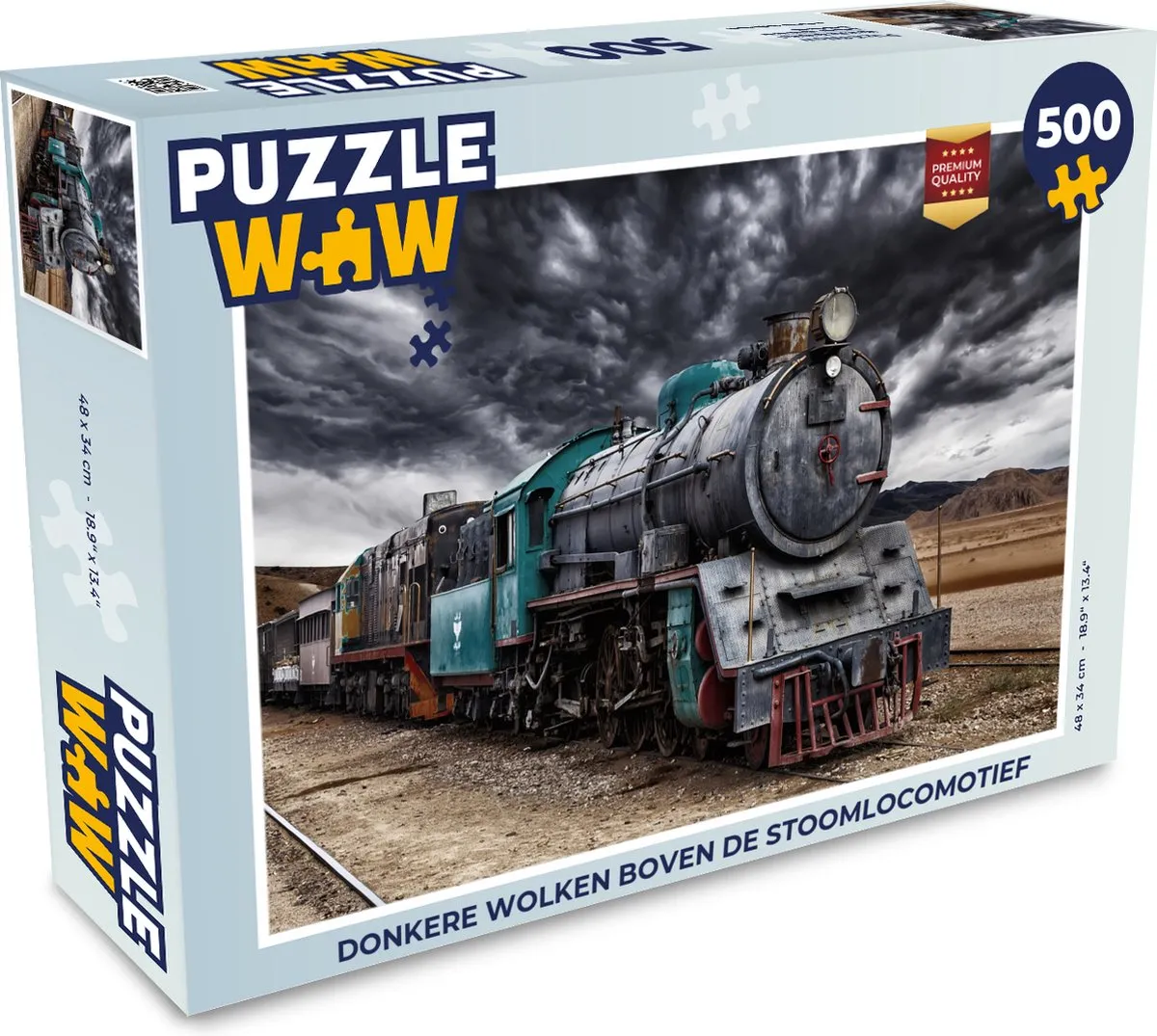 PuzzleWow Donkere Wolken Stoomlocomotief Legpuzzel 500 Stuks