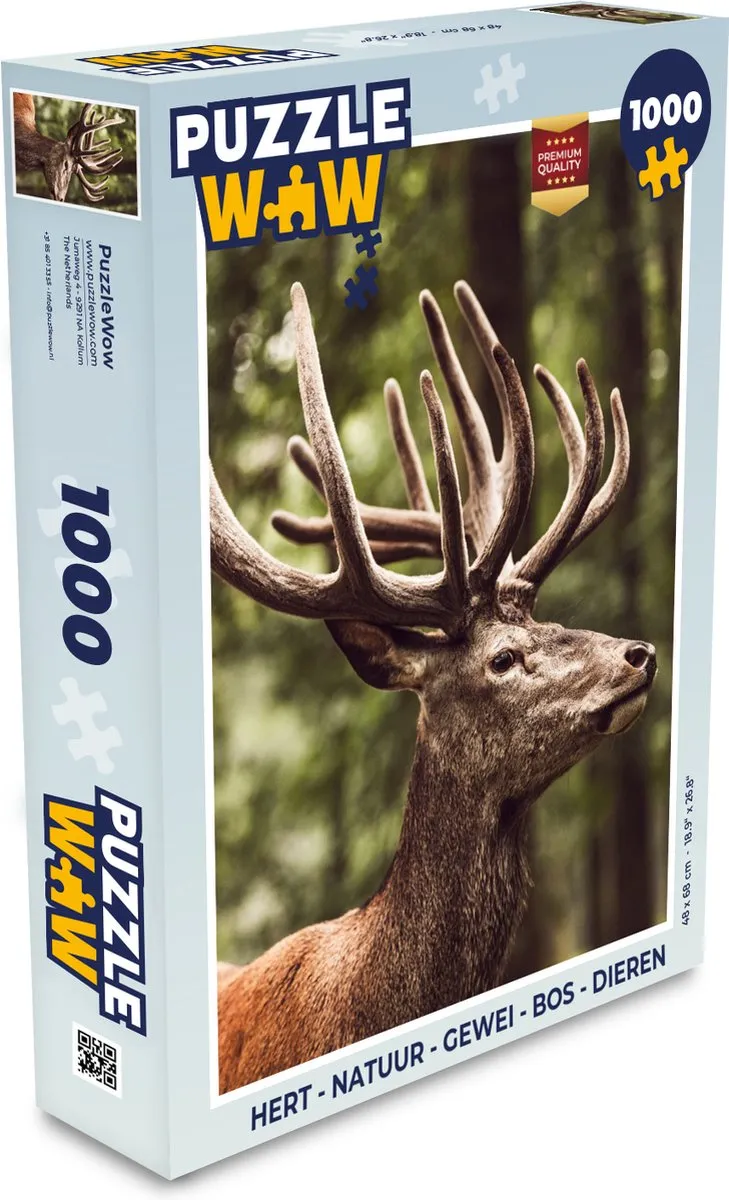 PuzzleWow Hert Natuur Legpuzzel 1000 Stuks - Multicolor