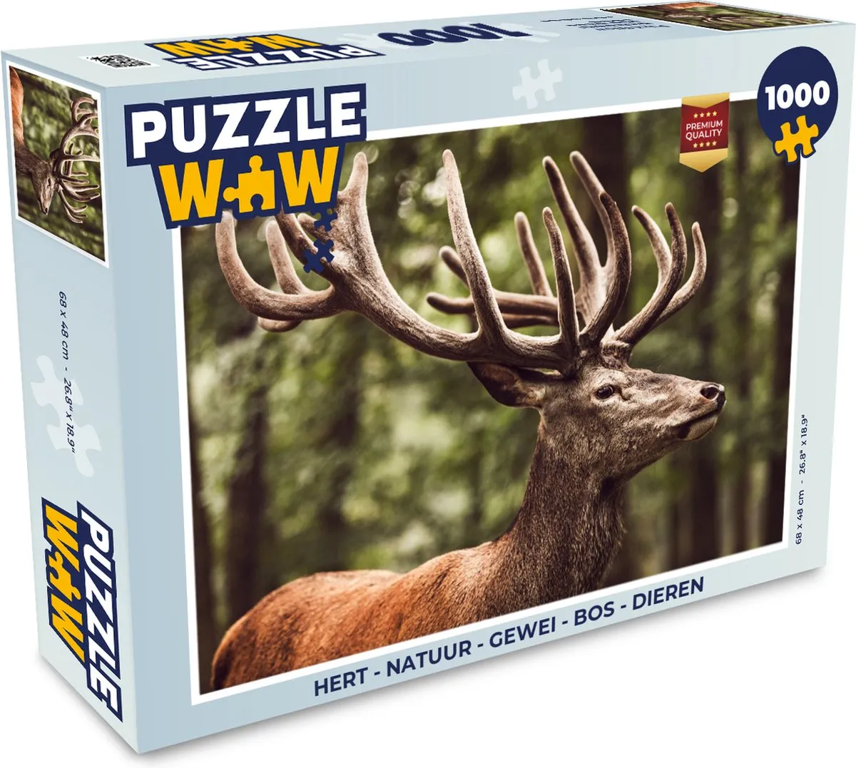 PuzzleWow Hert Natuur Legpuzzel 1000 Stuks - Multicolor