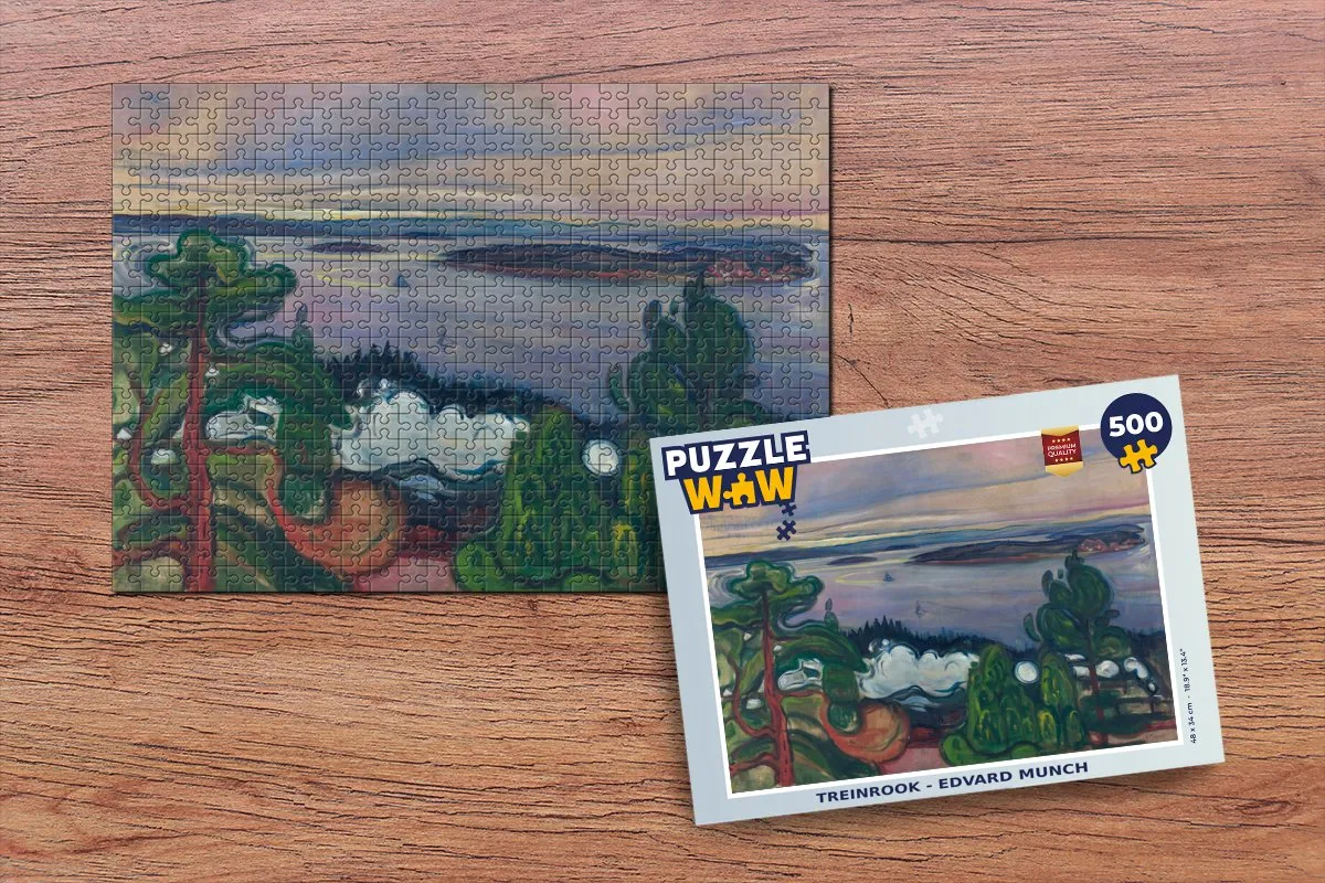 PuzzleWow Edvard Munch Treinrook Legpuzzel 500 Stuks - Multicolor