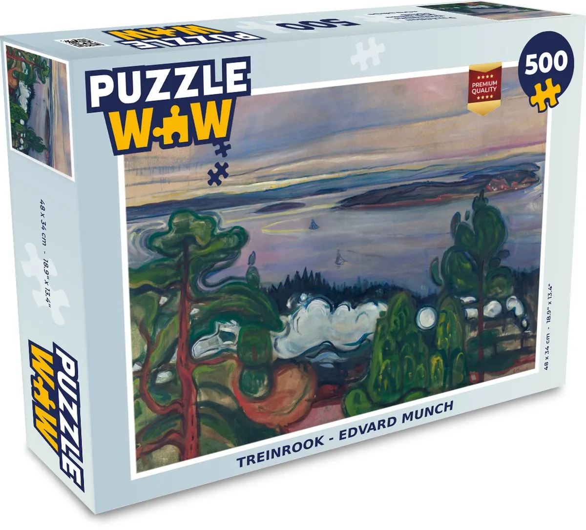 PuzzleWow Edvard Munch Treinrook Legpuzzel 500 Stuks