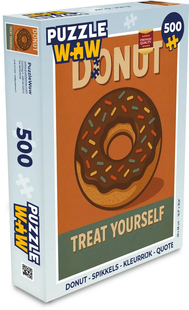 PuzzleWow Donut Spikkels Legpuzzel 500 Stuks