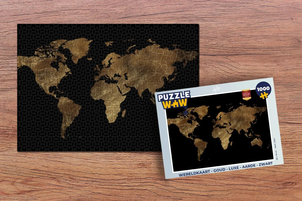 PuzzleWow Wereldkaart Puzzel 1000 Stuks - Multicolor