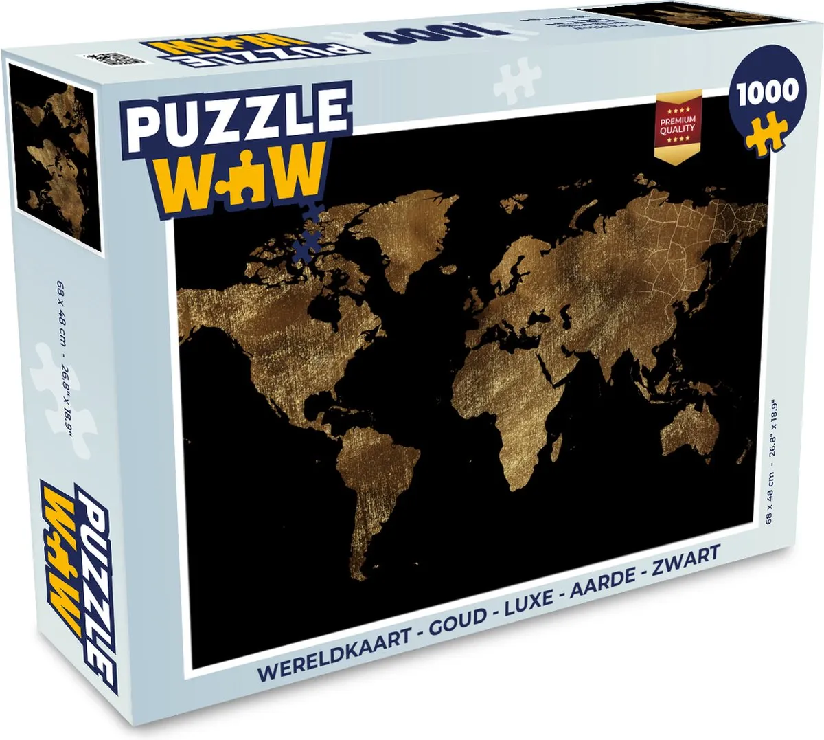 PuzzleWow Wereldkaart Puzzel 1000 Stuks
