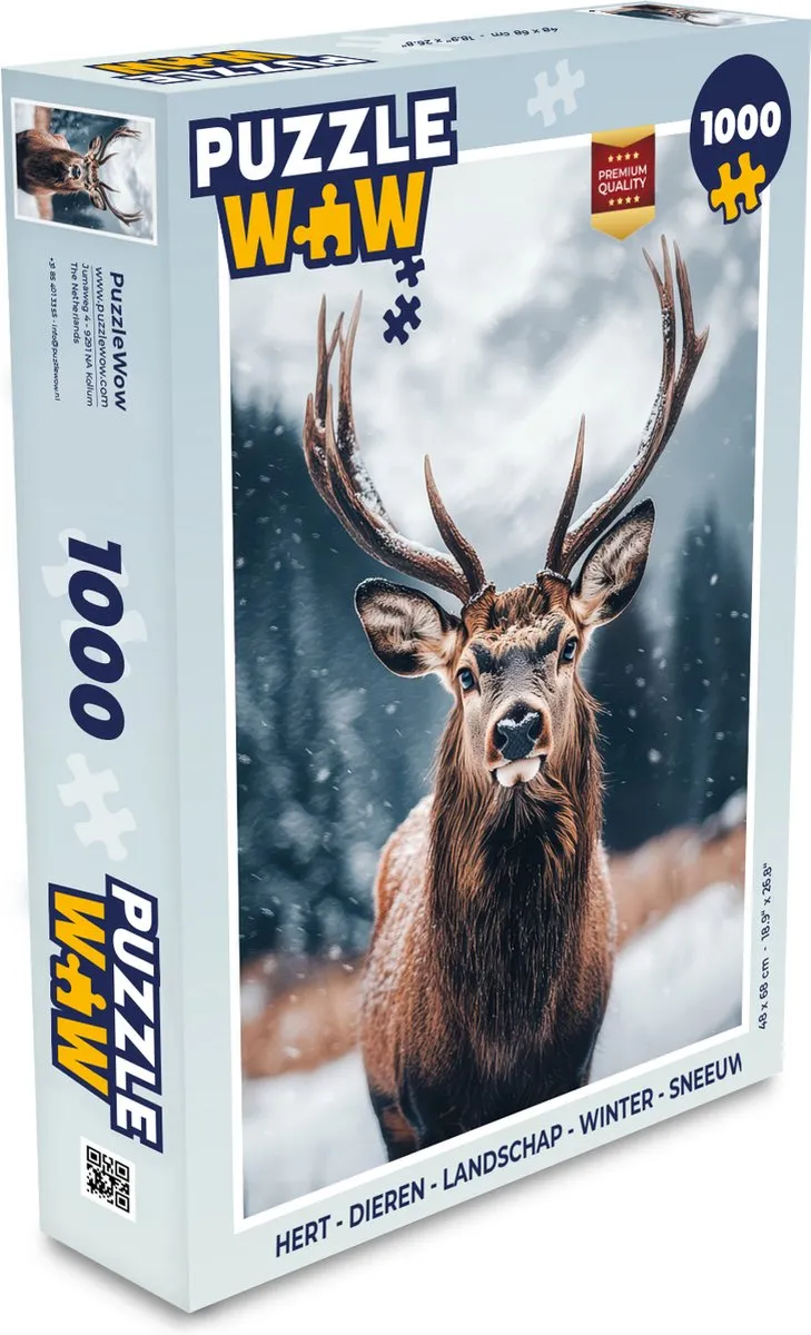 PuzzleWow Hert Puzzel 1000 Stuks - Natuur