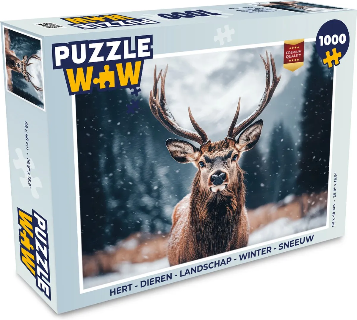 PuzzleWow Hert Puzzel 1000 Stuks - Natuur