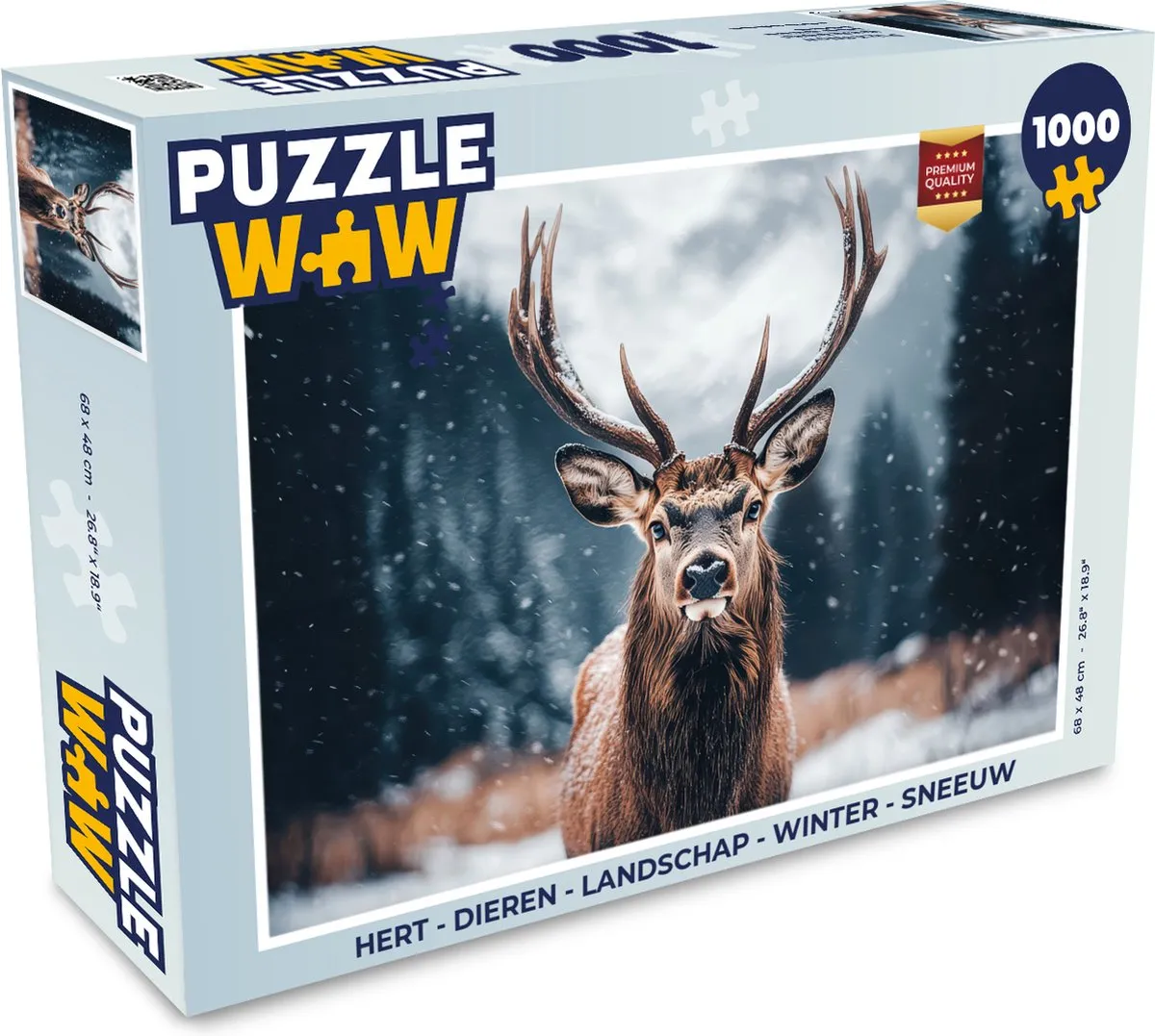 PuzzleWow Hert Puzzel 1000 Stuks - Natuur