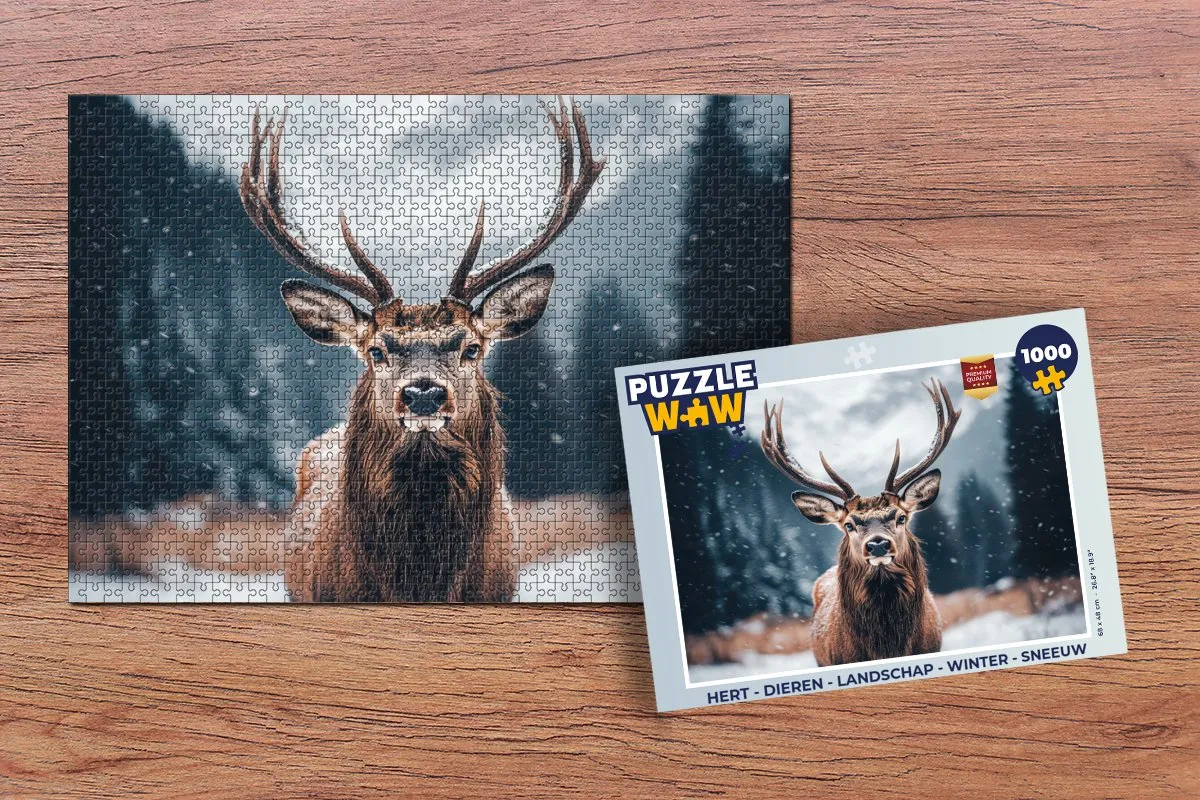 PuzzleWow Hert Puzzel 1000 Stuks - Natuur