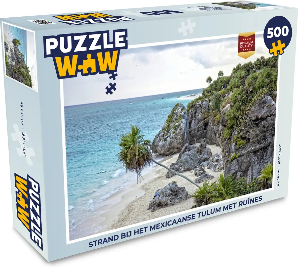 PuzzleWow Legpuzzel Strand Tulum Ruïnes 500 Stuks