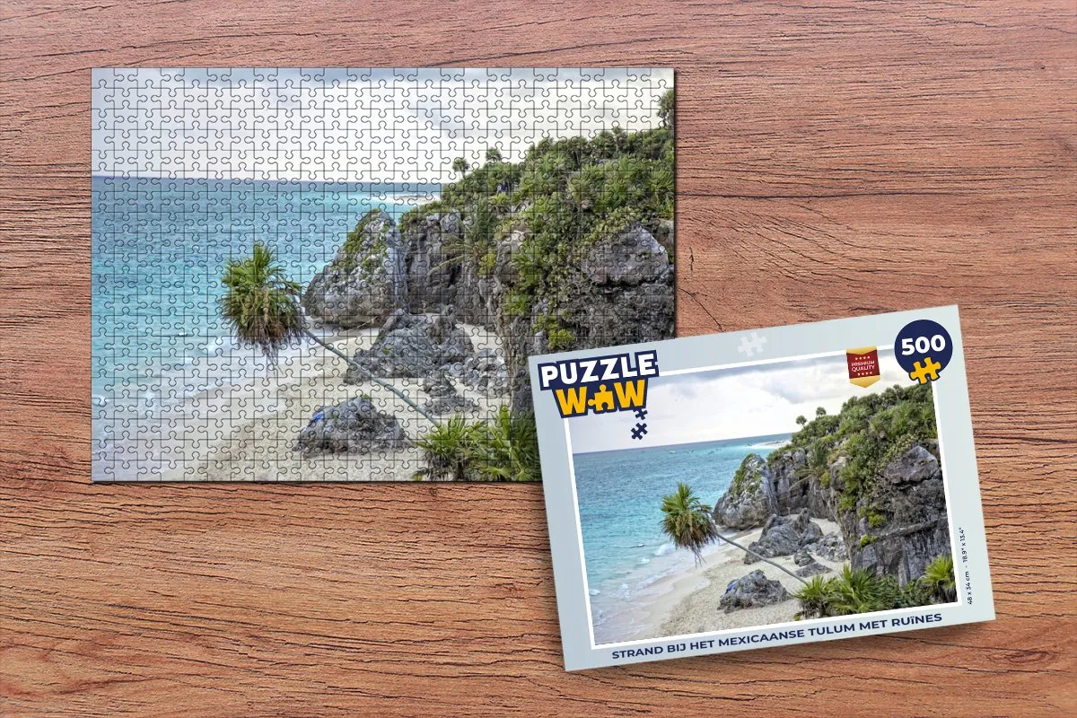 PuzzleWow Legpuzzel Strand Tulum Ruïnes 500 Stuks - Multicolor
