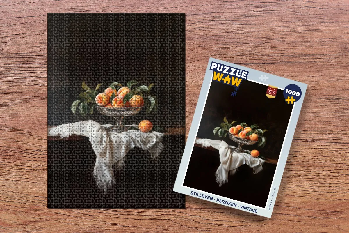 PuzzleWow Stilleven Perziken Legpuzzel 1000 Stuks - MPN 8721169383613