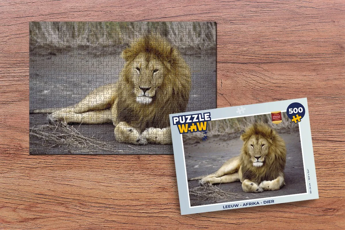 PuzzleWow Leeuw Afrika Legpuzzel 500 Stuks - Multicolor