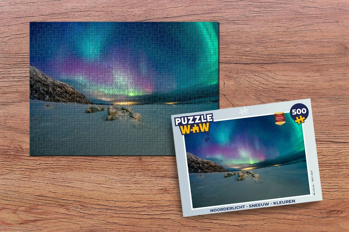 PuzzleWow Noorderlicht Legpuzzel 500 Stuks - Multicolor
